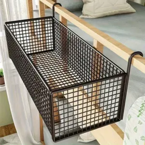 Iron Art Door Hanging Storage Basket, Woven Mesh Organizer, Space-Saving Clothes Rack, Durable Metal Frame, Essential Closet Organizer
