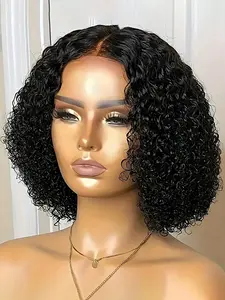 No Pre-Stretch African Kinky Curly Front Lace Wig, Deep Curl Voluminous Natural, Perfect for Anniversaries Weddings Travel, All-Season Wear Comfortable, Synthetic Lace Wigs, Curly Afro Wig