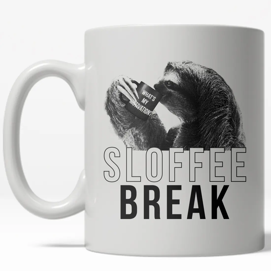 CRAZY DOG T-SHIRTS 11oz Ceramic Sloffee Break Drinking Mug - Funny Sloth Zoo Animal Cute Graphic Mug for Animal Lovers, Kitchenware Drinkware for Coffee, Tea CRAZY DOG T-SHIRTS 11oz Ceramic Sloffee Break Drinking Mug - Funny Sloth Zoo Animal Cute Graphic Mug for Animal Lovers, Kitchenware Drinkware for Coffee, Tea