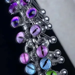POYAMUSE Dragon Eye Glow Tongue Ring — Viral Halloween Piercing, Glow Luminous Barbell, Surgical Stainless Steel, Gift-Ready Glowing