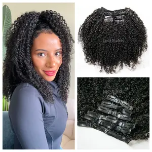 Lockbraids Seamless PU Weft Clip In Hair Extensions Human Hair Afro Kinky Curly Invisible Edge Clip Ins 7PCS PU Clip Ins For Black Women,120g/7PCS One Set Full Your Head #Tiktokshop #Clipins #PUweft #Clipinhairextensions #Humanhair #Protectivestyles