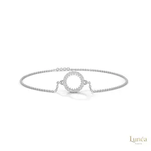 0.20 CT Circle Lab Diamond Bracelet Dainty Chain | Lab Grown | 14K Gold & Platinum