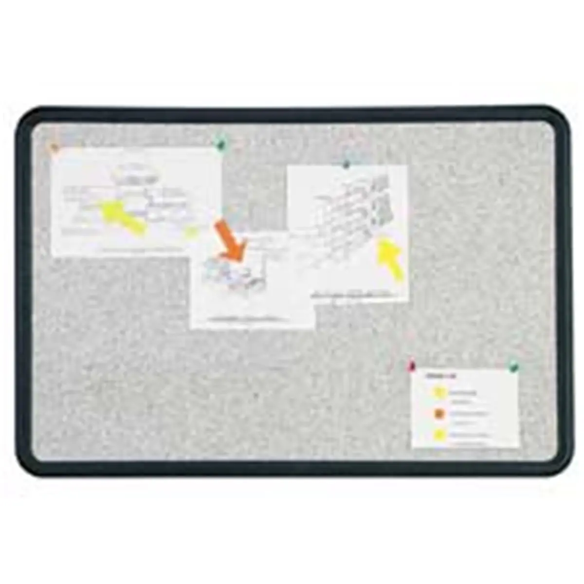212 MAIN Modern Bulletin Board with Self-Healing Surface, Granite-Texture Foam, Moisture Resistant for Office Decor, Black Frame, Durable Surface, Easy Installation, Hides Pin Holes