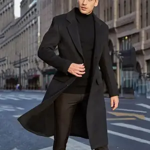 Men's Long Trench Coat Woolen Coat Men's Woolen Coat Woolen Coat business casual tops