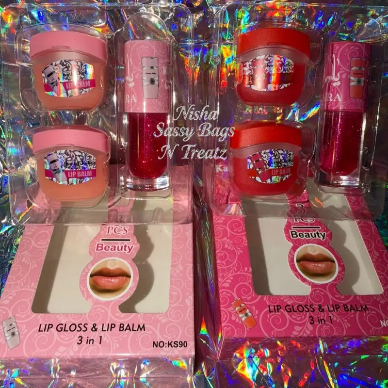 set 2 pack Yara lipgloss  junkie lip balm and lip gloss duo  Makeup Lipgloss Gloss babypink Glossy