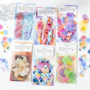 120 sheets/set, watercolour style stickers, colour theme, PET waterproof material, can decorate water bottles, mobile phones, notebooks.