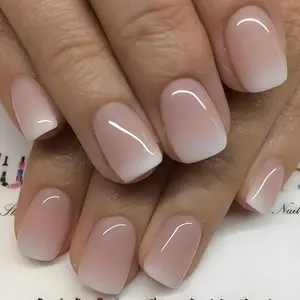 24pcs Short Square Wearable Nails, Includes Jelly Glue and Small Scrubber, No Adhesive Needed, Perfect for Nail Art Enthusiasts