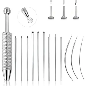Piercing Taper Ball Grabber Tool for Changing - 14G 16G 18G 20G Stainless Steel Flat Back Earring Applicator Tool Piercing Kit for Ear/Nose/Eyebrow/Tongue/Navel/Nipple/Lip