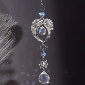 Wing Design Hanging Decor, Hangable, 1 Count Artificial Crystal Hanging Ornament, Window Door Pendant for Home Garden Party, Decorative