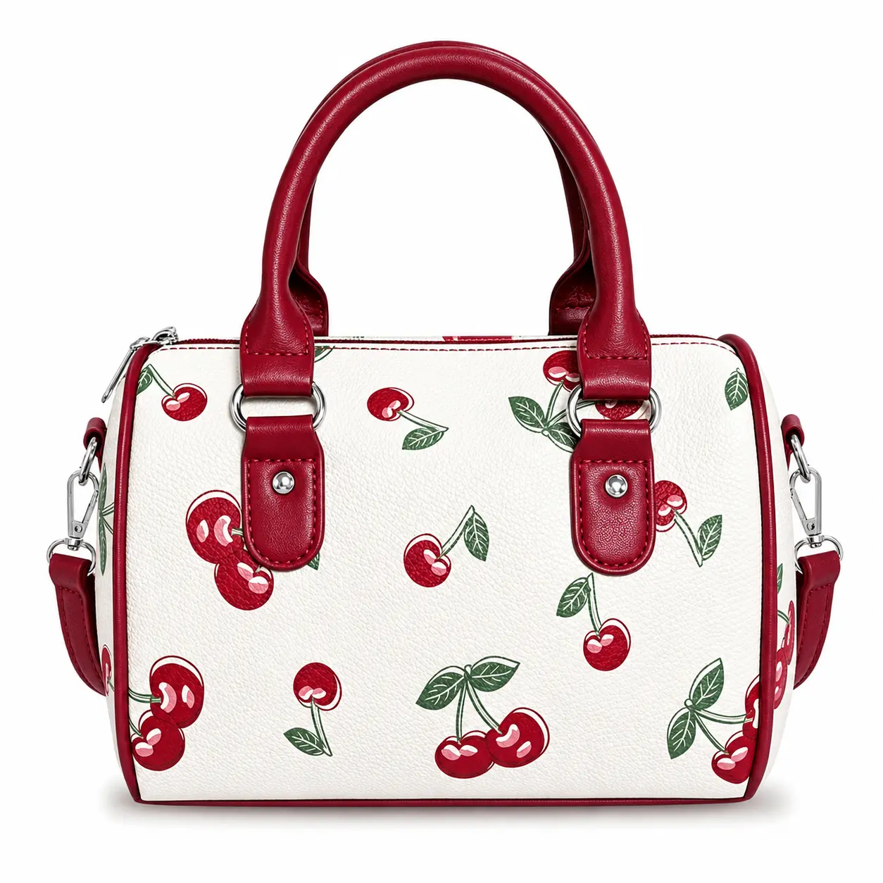 Cute Small Crossbody Bag with Fruit Prints Boston Bag for Women Girls