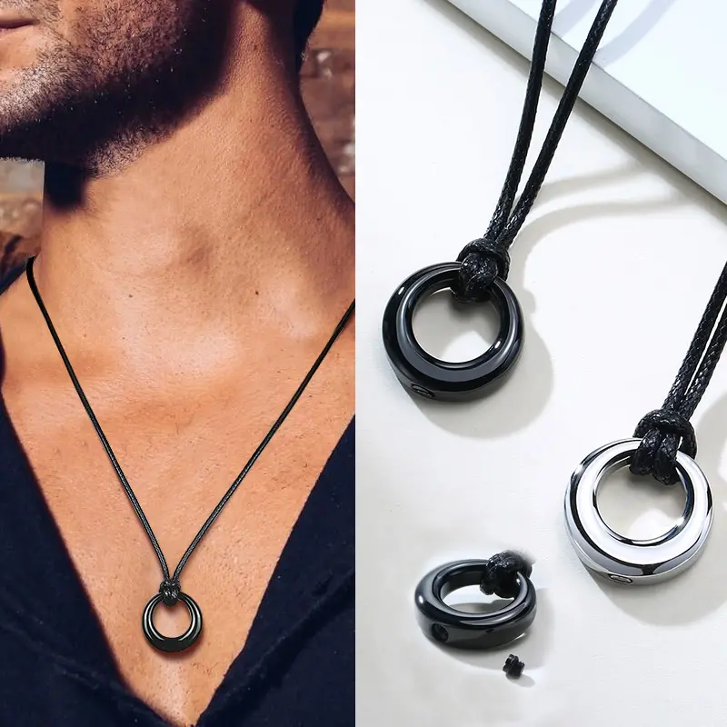 Circle of Life Eternity Love Karma Necklaces,Memorial Pendant Ashes Necklace Bracelets for Women Men,Keepsake Cremation Jewelry