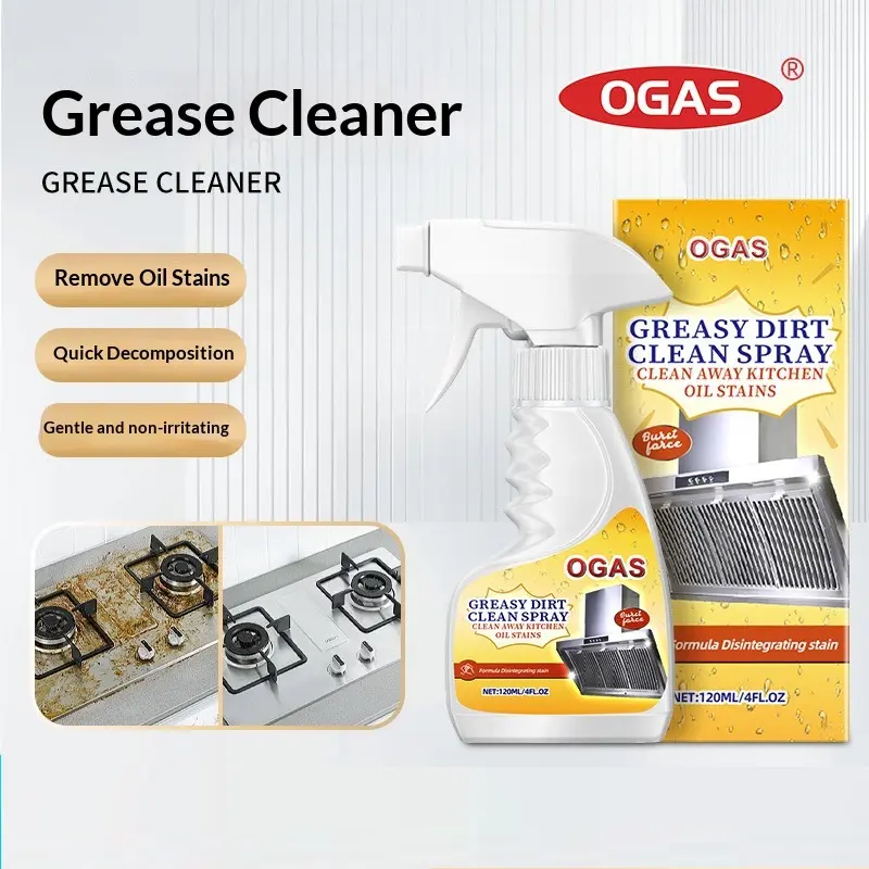 Oil Stain Remover Kitchen Cleaner, Powerful Grease Cleaning Agent, Range Hood Cleaning Solution, Durable Degreaser, Stove Oven Cleaner, Heavy Oil Cleaner, Grill Cleaner