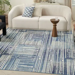 Nourison Grafix Indoor Rug - Abstract Look, Broken Stripes, Easy-Cleaning Abstract Stripe Carpet for Household Textiles Use