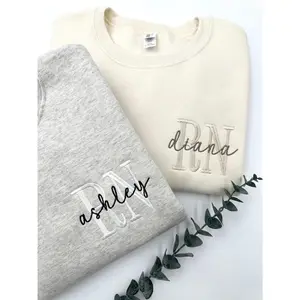 EMBROIDERED NURSE Sweatshirt with Name, Nurse Pullover Sweatshirt, Gift for Grad | New Nurse Gift | Nursing School Shirt, Custom Nurse Shirt
