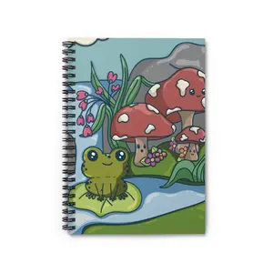 Kawaii Frog Pond Spiral Notebook - Ruled Line