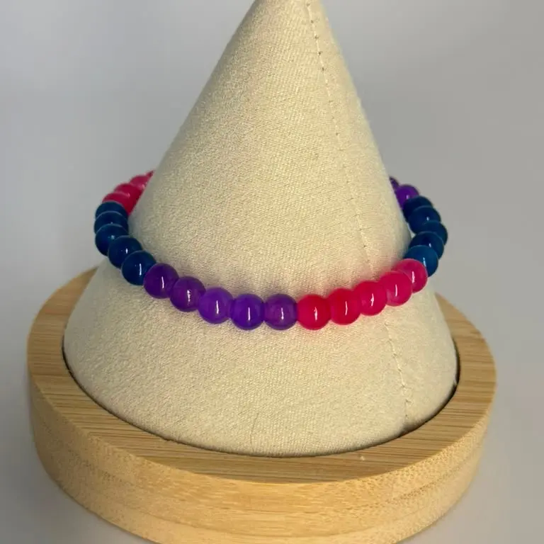Bisexual pride beaded bracelets Bisexual Pride Small Glass Bead Bracelet | Handmade LGBTQ Jewelry