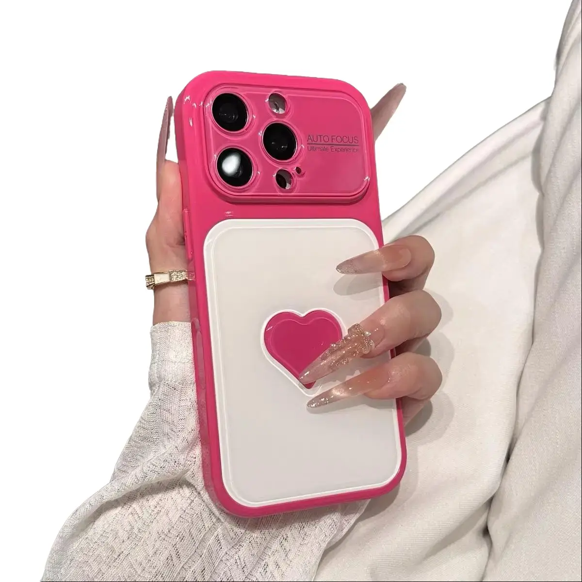 Acrylic 3D Heart-Shaped Cute Phone Case - Cute Accessories - Compatible with iPhone 17/16/15/14/13 Pro Max