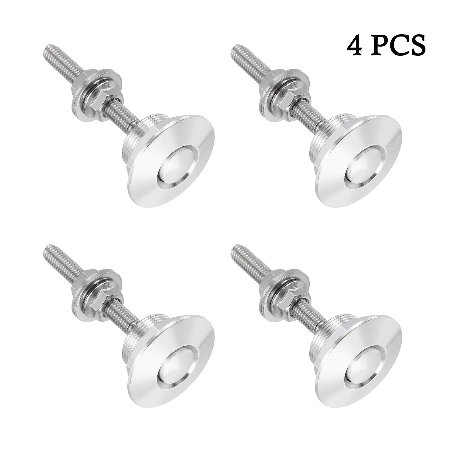 4Pcs Aluminum Durable Easy-to-Use Quick-Release Lock Latches (1.26in/32mm) - Marine/Automotive Car Accessory for Vehicle Engine Hood, Furniture Cabinets