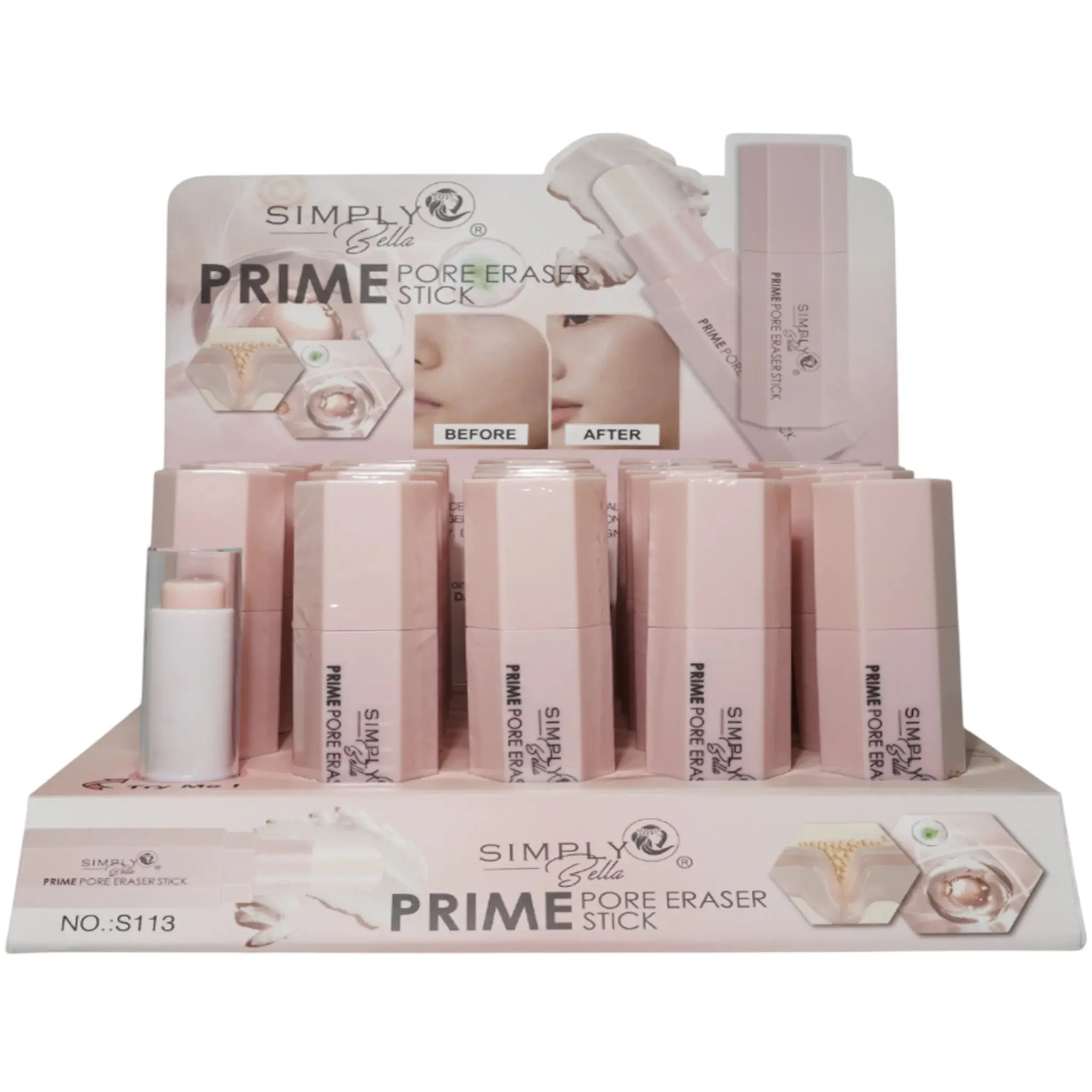 Stick Corrector de Poros Prime Simply Bella - Venta al por Mayor Display 24 Unidades (S113)