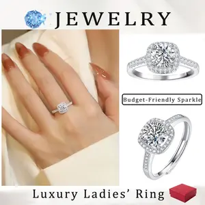 2-Carat Cushion Cut CZ Engagement Ring – Vintage 4-Prong Solitaire Setting on an Adjustable Band. A Timeless Heirloom Piece for Wedding, Anniversary,Birthday , Valentine’s Day, or Christmas Gift. Available in Sizes