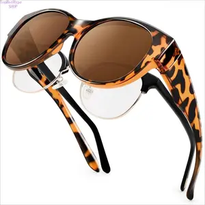Polarized Fit Over Sunglasses for Men & Women, Wrap Around UV400 Protection Sun Glasses, Lightweight Anti-Glare Shades, Wear Over Prescription Glasses Design, Ideal for Driving, Travel, Fishing & All Outdoor Activities