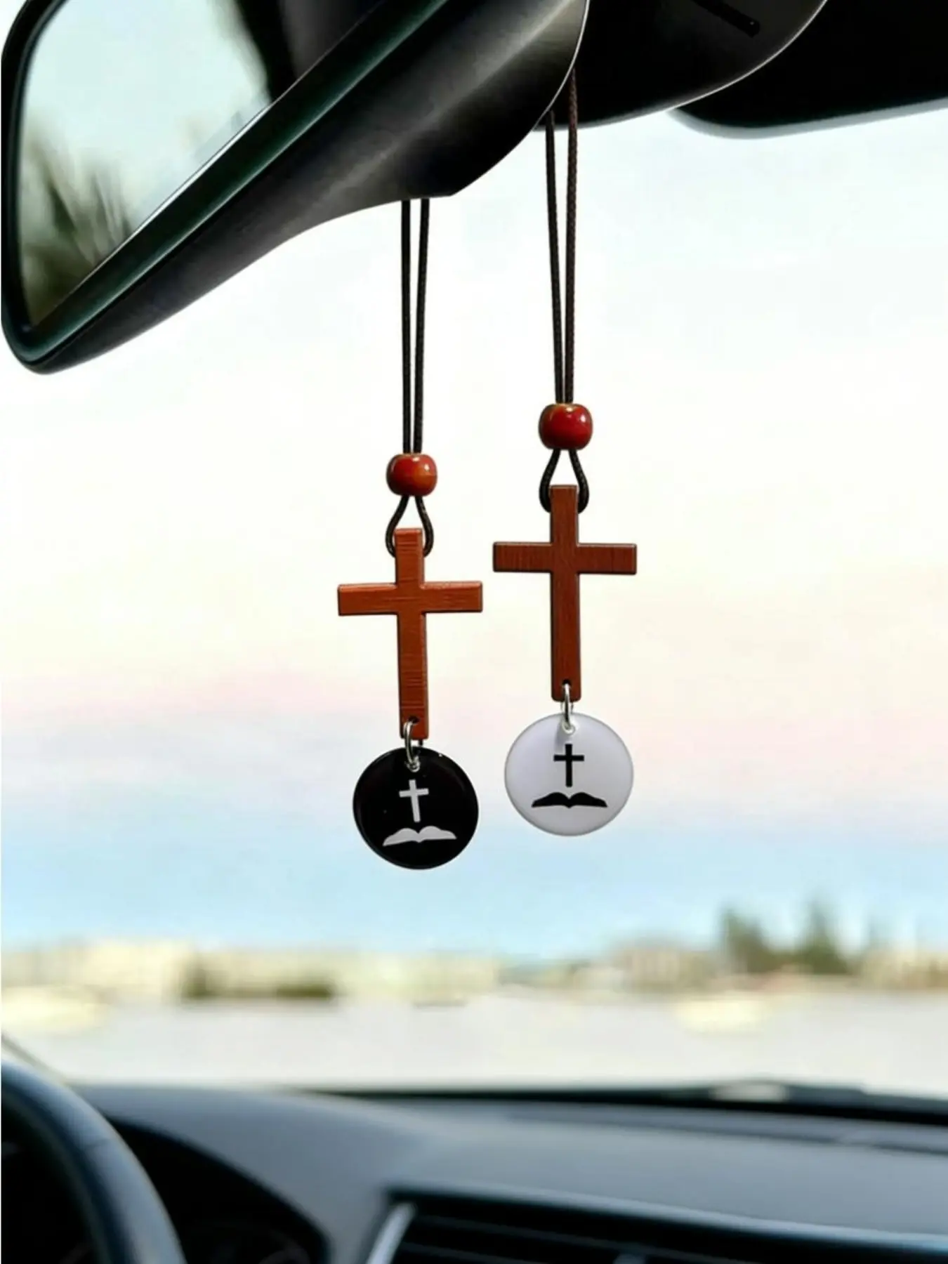 Bible Verse Car Rearview Hanging Cross Ornament, Car Rearview Mirror Cross Pendant, Christian Accessories, Car Hanging Decoration, Car Decorations, Car Ornaments