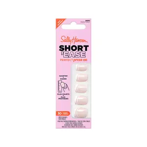 Salon Effects Perfect Press-On Short'Ease Nails, Short Length, With Vitamin E & B5, Non-Damaging