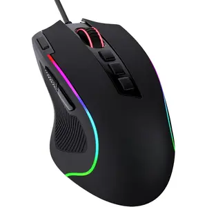 3C9-KBB02   M612 Predator RGB Gaming Mouse, 8000 DPI Wired Optical Mouse with 11 Programmable Buttons & 5 Backlit Modes, Software Supports DIY Keybinds Rapid Fire Button