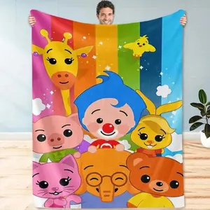 Plim Plim Super Soft Throw Blanket, Cozy Cartoon Pattern Blanket, High Quality Flannel Lightweight Blanket for Sofa Bedroom, Baby Blanket Kids Gift