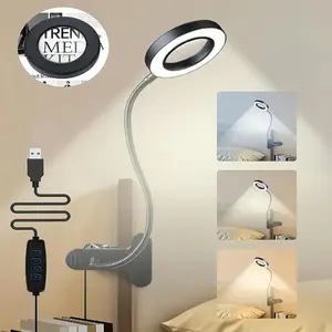 Modern USB Magnifying Desk Lamp, 5X Magnification, Adjustable Brightness, Light Dimmable, Adjustable Lighting, 3 Color Modes, USB Powered, Switch Control, Includes Light Source, Suitable for Nail Art, Repairs, Reading, And Various Types of Rooms