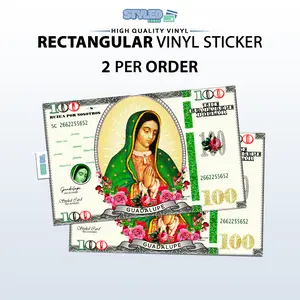 100 usa Guadalupe rectangular vinyl sticker