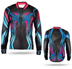 Galaxy High Quality Paintball Long Sleeve Padded Lightweight Jersey Black/Red/Blue - 1109