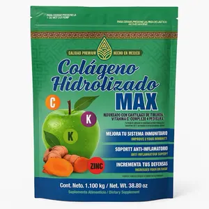 Colágeno Hidrolizado MAX 1.1 kg – Hydrolyzed Collagen with Vitamin C, Zinc, Turmeric & Shark Cartilage – Immune Support, Anti-Inflammatory, Green Apple Flavor
