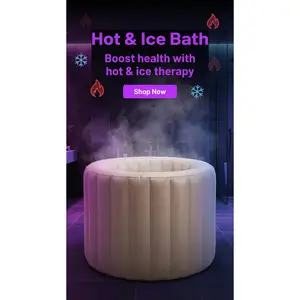 Inflatable Bathtub with electric air pump,Inflatable Tub for Shower,Skeletonless structure Air Bathtub for Athletes,Hot Bath Soaking Tub for Women,Cold Plunge Tub SPA 35 * 27.5in，Winter hot springs, winter warmth