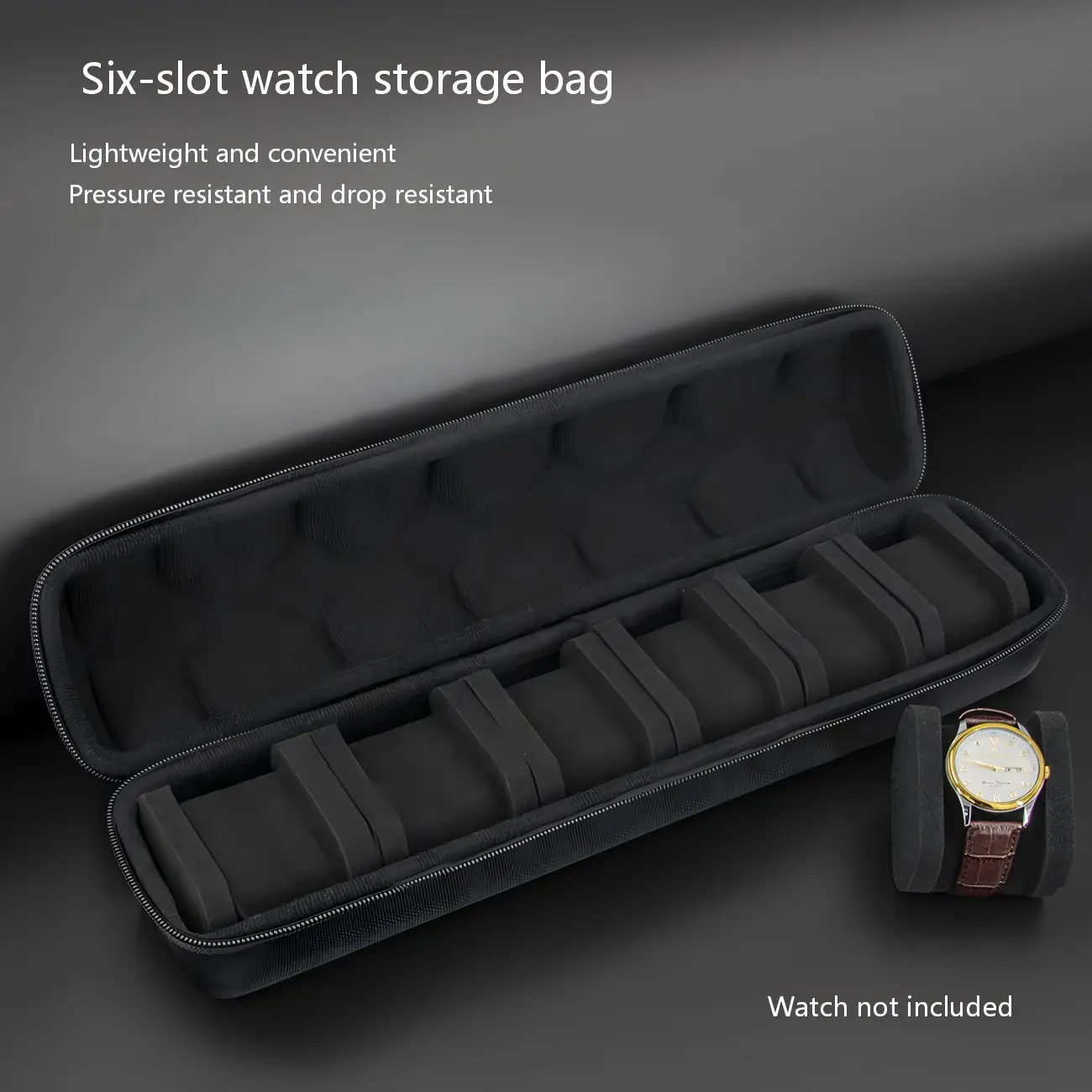 Hard Shell Watch Storage Box, Wristwatch Storage, Watch Holder, Watch Organizer, with Buffer Divider and Handle, Flip Cover Design, Durable Travel Case, Scratch-Resistant, Multi-Purpose Home and Travel