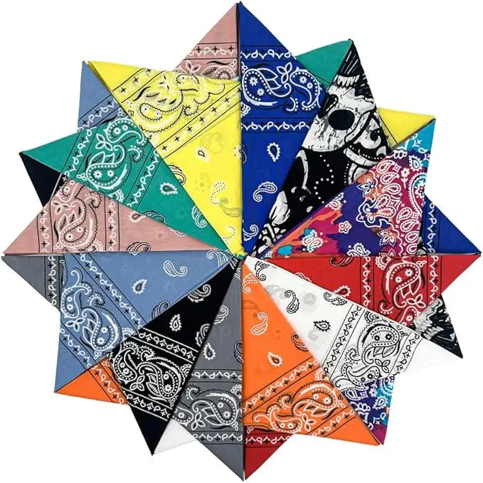12Pcs  22x22 inch Bandanas Multi-Purpose Party Outdoor Favor Scarf Headband Handkerchiefs for Women Men Boy Girls - Home Improvement.