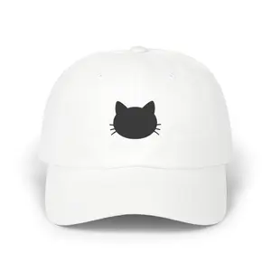 Cat Cutout Dad Cap - White