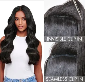 [BUY 2 GET 3]LUVME 100% Virgin Human Hair Extensions Seamless & Invisible Edge Straight, Body Wave, Kinky Curly, Yaki Straight, Messy Burmese Curl Clip-In