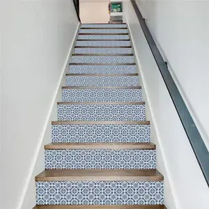 Geometric Pattern Stair Sticker, 13pcs/set Waterproof Self Adhesive Stair Decal, Removable Wall Sticker for Home Decor