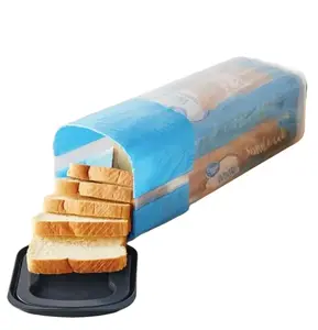 Clear Plastic Durable Bread Food Storage Container with Gray Lid for Organized Bread Storage Kitchen Utensils