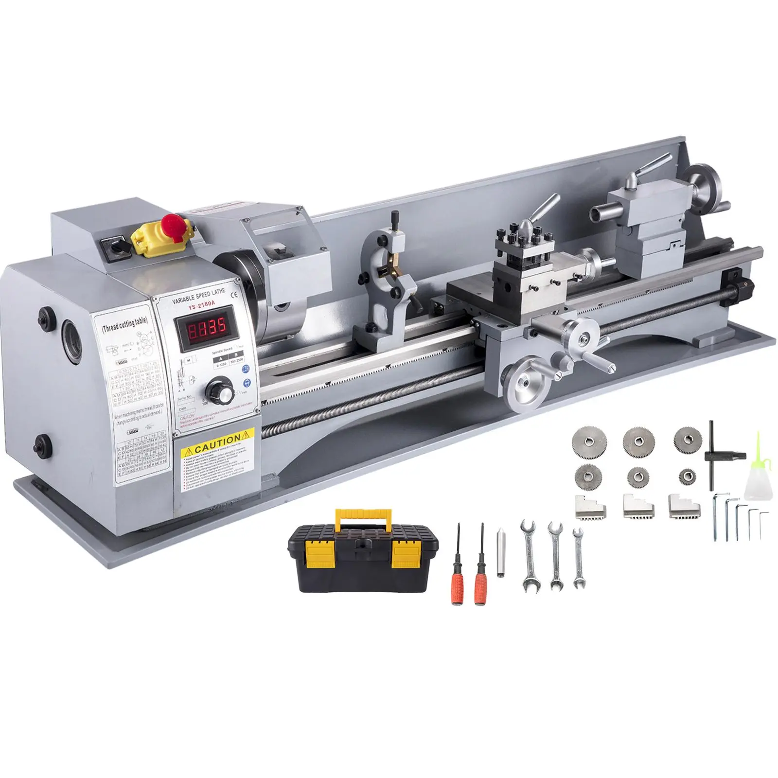 【summerfinds】VEVOR Metal Lathe, 210x720 Mini Lathe Machine, 2500 RPM Variable Speed Change, 750W Precision Mini Lathe, Metal Working Lathe with Brushless Motor, Milling Machine for Various Metal Turning