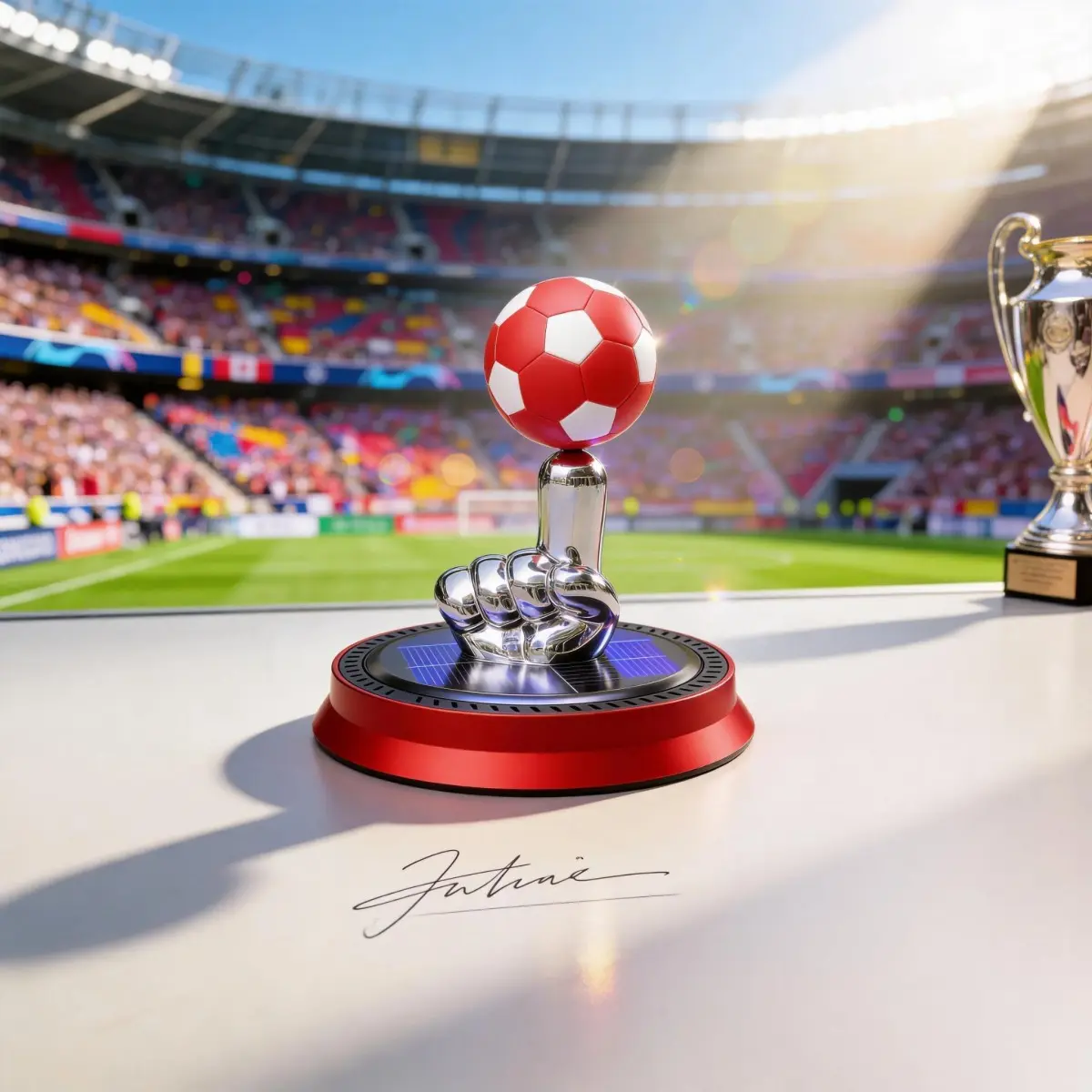 Football decoration ornaments, solar powered rotating ornaments, Event Gift, home decoration ornaments, office ornaments, car ornaments
