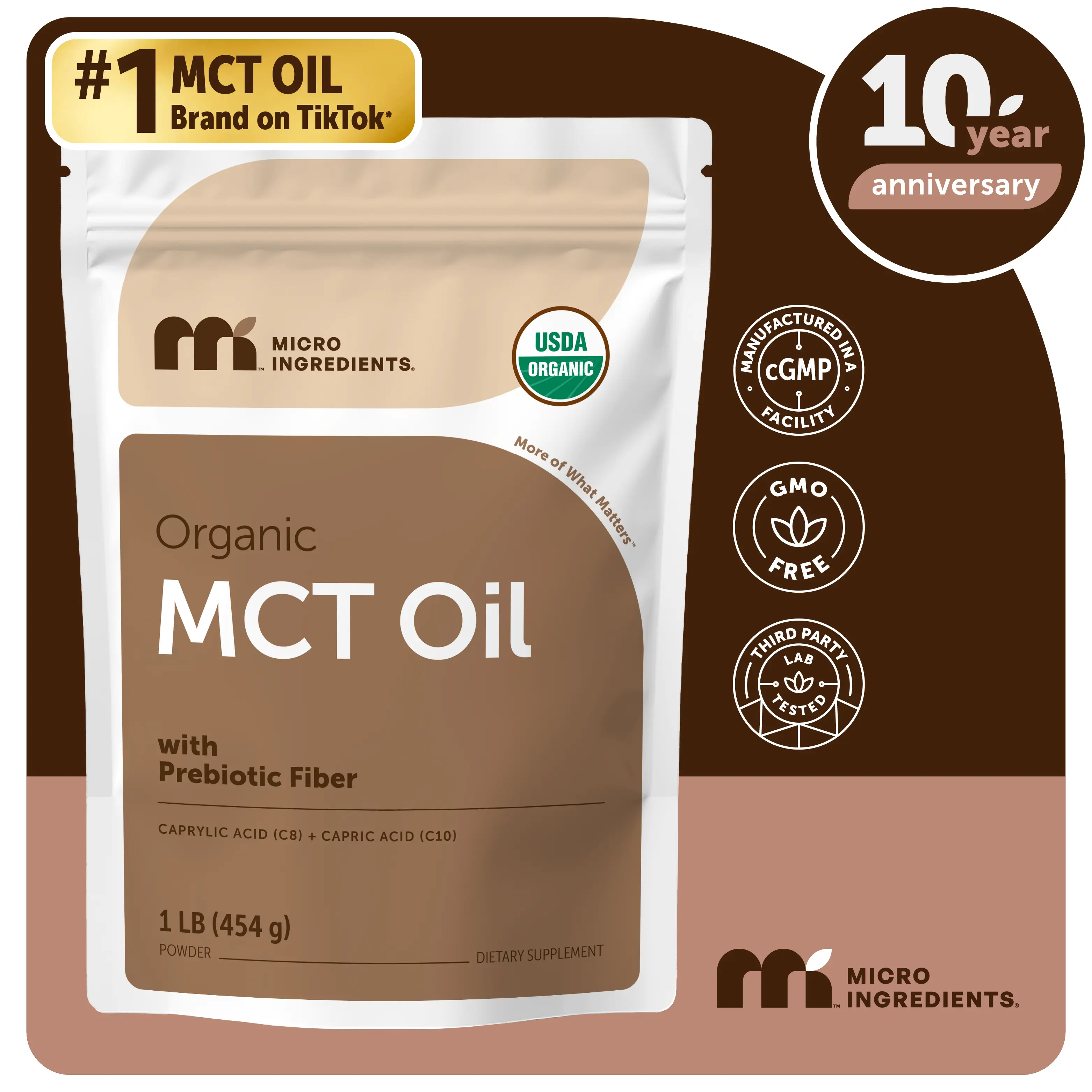 Micro Ingredients Organic MCT Oil Powder 1 Pound Micro Ingredients Organic MCT Oil Powder 1 Pound