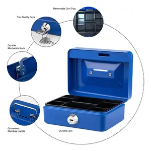 Steel Lockable Coin Box Set, Detachable Tray & Key Lock, Coin Slot Money Box, Metal Safe, Cash Box with Lock, Secure Storage for Adults & Kids, Collectible Coins