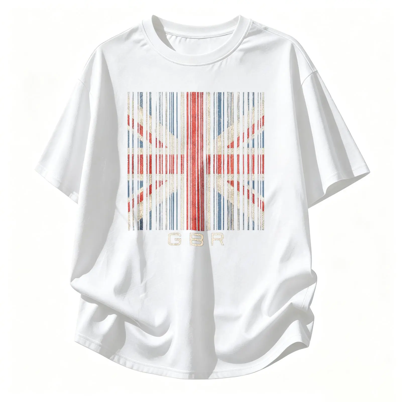 CARPESUN Vintage British Flag Print T Shirt Distressed Union Jack Design Embroidered Gbr Lettering Casual Streetwear Unisex Gift For Friends Family Colleagues Travel Enthusiasts Fashion Lovers
