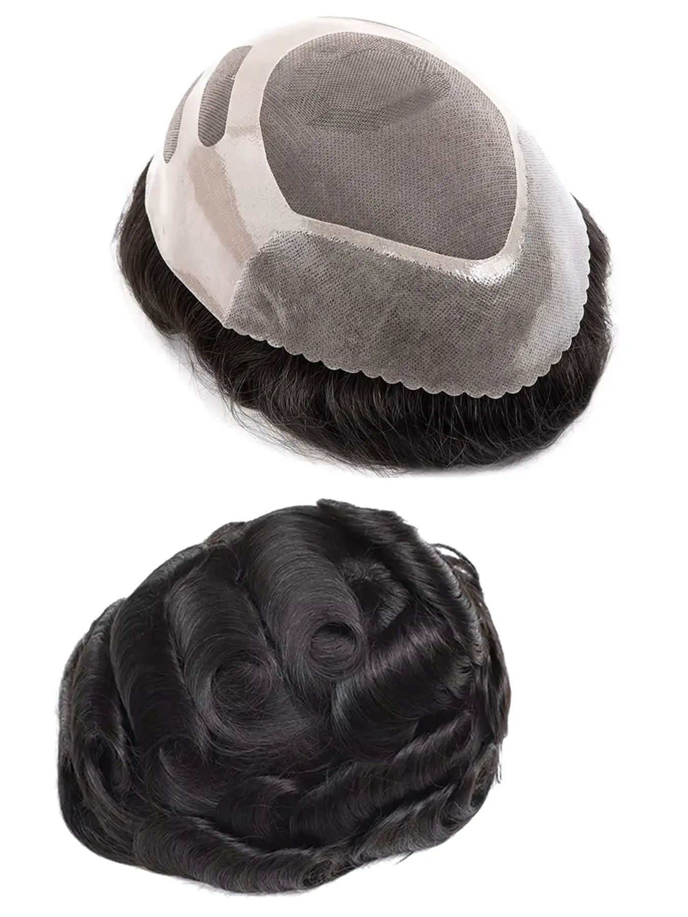 Bond Toupee 8x10" MONO Lace+NPU Around Design, 100% Human Hair, Increase Toupee Realistic Hairpiece for Men'S Hair System, Breathable and Durable, Comfortable, Highquality Hair for Daily & Sport & Business Style, Daily Wear Wig Fashion Wig