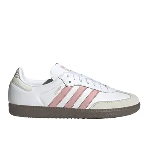 adidas Womens Samba Og Lace Up Sneakers Shoes Casual - Pink, White