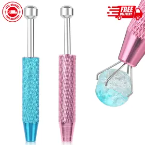2 Pcs Piercing Ball Grabber Tool, Piercing Changing Tools 4-Claw (Blue+Pink)