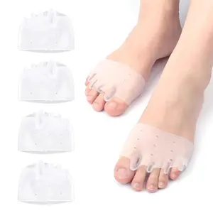 4pcs Silicone Toe Separators, Toe Spacers for Women Soft High Elasticity Toe Dividers Spreaders with Breathable Holes Foot Support Correct