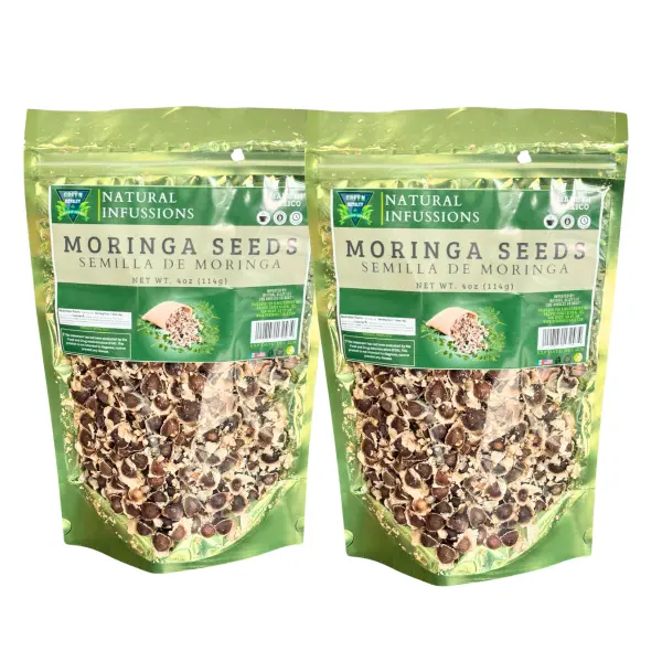Green Royalty Raw Moringa Seeds, 4oz (114g) Edible Supplements, 350ct Protein Fitness Supplement, Chilled Bag Pantry Food for Fitness Enthusiasts